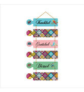 Thankful Quotes Decorative Wall Art Mdf Wooden Wall Hanger For Living Room|Quotes Decor Items|Wood (Wh_6003N),Set Of 6 - Decor Mantra